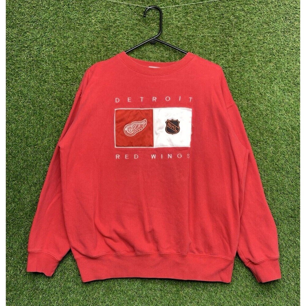 Detroit Red Wings Sweatshirt Mens Large Crewneck Redwings Lee Sport Hockey Y2K